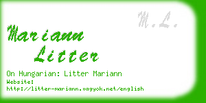 mariann litter business card